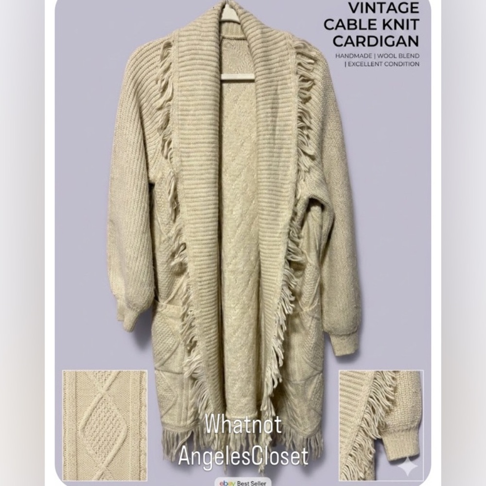 a.n.a Cream Cable Knit Cardigan